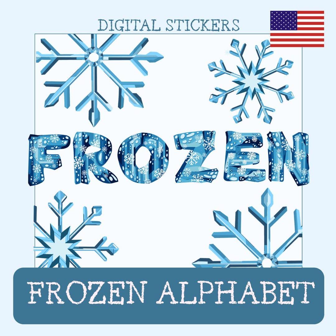 Frozen Letters Color Frozen Alphabet | Ice Blue Letters A-Z & Numbers | Winter Font Clipart ...