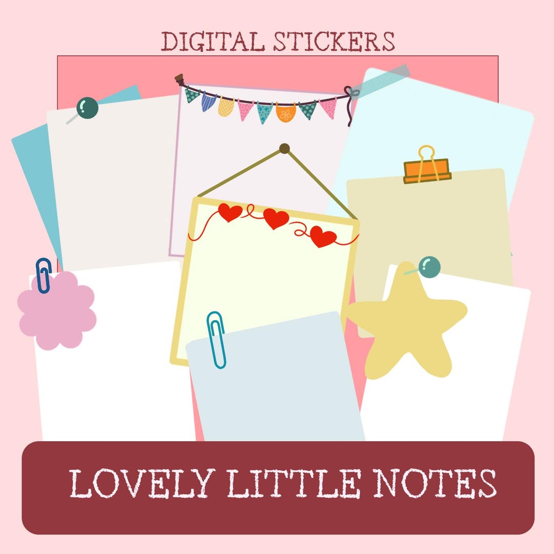 Lovely Little Notes | Cute Digital Note Stickers for Planners, Journals ...