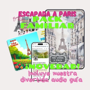 PARIS-Familienpaket: Reisetagebücher für Erwachsene und Kinder + Aufkleber + interaktives Abenteuer. Ideal für Familienurlaub