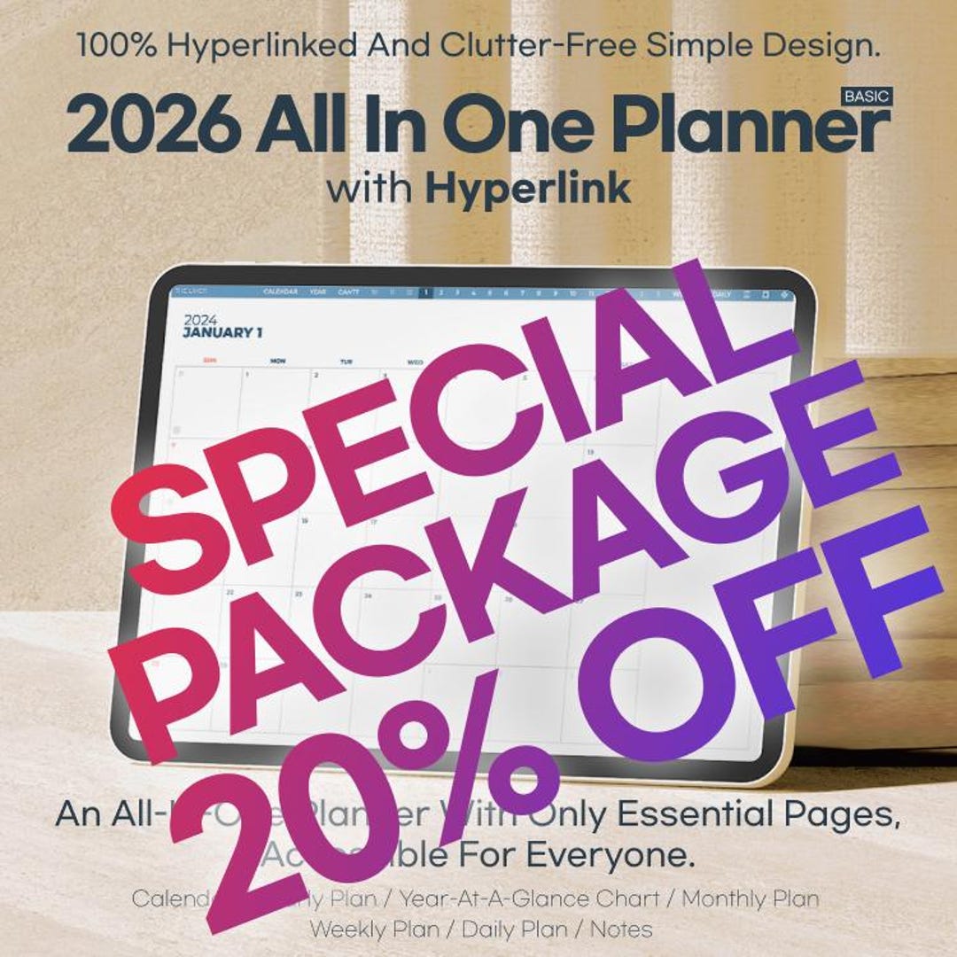 2025-2026 Digital Planner, Hyperlinked All-in-one (digital Download) - Etsy