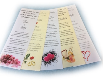 250 Wedding Favour Scrolls 72mm x 210mm