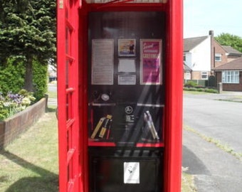 Vinyl Printed Interior Print to fit a K6 RED TELEPHONE BOX Full Size Phone Box Sticky Back