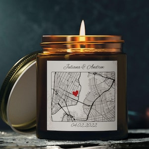 Custom Where We Met Ontmoet kaartkaars, gepersonaliseerd Where We Met Ontmoet Kaars, kaars naam en datum paar, verlovingscadeau, kaars jubileumcadeau