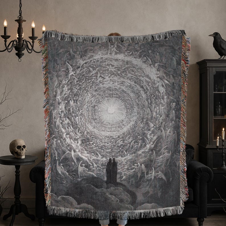 Gustave Doré's Divine Comedy Blanket: Gothic Religious Art Tapestry image 4