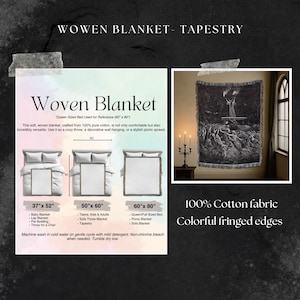 Sabbat Dance Wowen Blanket Tapestry: Gothic Decor Gustave Dore, Velveteen Blanket image 2