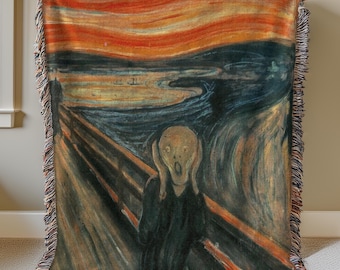 The Scream Woven Blanket: Edvard Munch Expressionist Art Throw