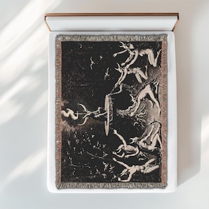Lucifer Gothic Woven Blanket: Occult Satanic Ceremony Throw image 4