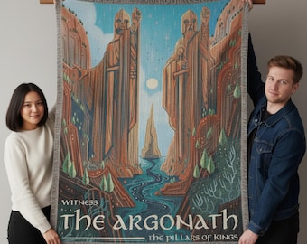 Argonath Tapestry Blanket, Middle Earth Decor, Pillars of Kings
