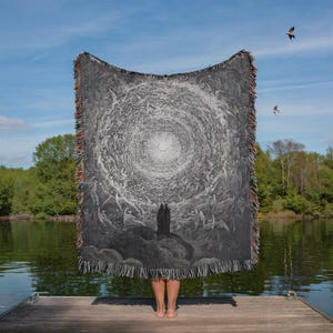 Gustave Doré's Divine Comedy Blanket: Gothic Religious Art Tapestry image 6
