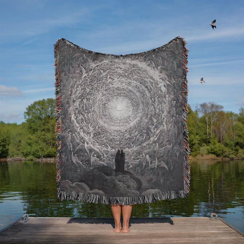 Gustave Doré's Divine Comedy Blanket: Gothic Religious Art Tapestry image 6