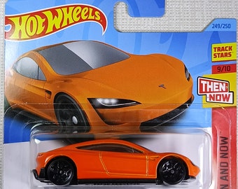 Hot wheels Tesla Roadster oranje verzamelmodel miniatuur auto cadeau-item voor autoverzamelaars