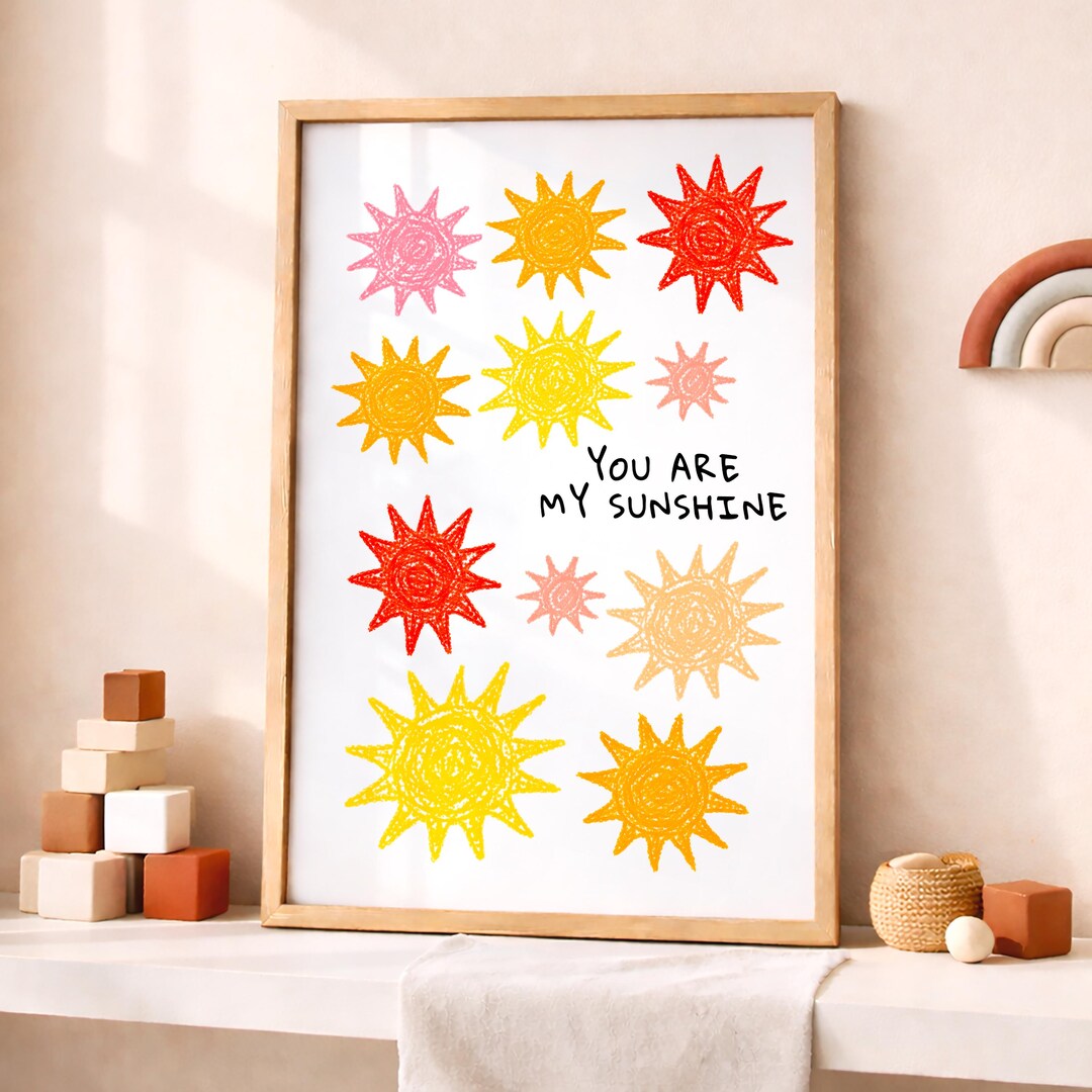 You Are My Sunshine Nursery Wall Art, Positive Kids Room Decor ...