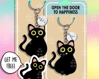 マグネット式猫キーホルダー：かわいいお揃いの親友カップルへのギフト