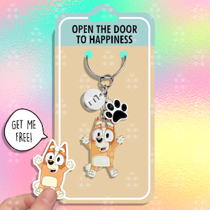 Bingo Heeler Kawaii Keychain Gift Best Friends Keychains Blue Heeler Dog Aesthetic Keychain Matching Keychains Couple Keychain Set