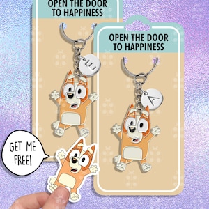 Bingo Heeler Kawaii Keychain Gift Best Friends Keychains Blue Heeler Dog Aesthetic Keychain Matching Keychains Couple Keychain Set