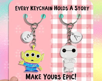 Portachiavi Anime Toy Story Alien, Portachiavi Migliori Amici, Portachiavi Divertenti Baymax, Portachiavi Abbinati, Portachiavi per Bagagli, Set di Portachiavi per Coppie