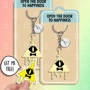 Bill Cipher Anime Keychain Gift Best Friends Keychains Gravity Falls Funny Keychains Matching Keychains Lover Keyring Couple Keychain Set
