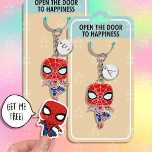 Spiderman Anime Keychain Gift Best Friends Keychains Spiderman Superhero Funny Keychains Matching Keychains Couple Keychain Set