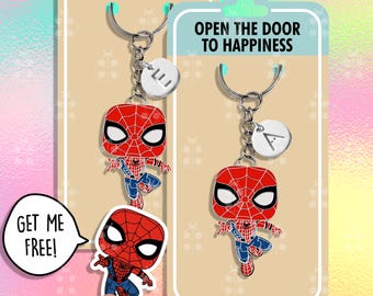 Llavero de Spiderman, regalo de anime, llaveros para mejores amigos, llaveros divertidos de Spiderman, superhéroe, llaveros a juego, juego de llaveros para pareja