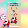 Shy Guy Game Keychain Gift Best Friends Keychains Super Mario Funny Keychains Matching Keychains Backpack Keychain Couple Keychain Set product logo