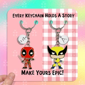 Deadpool Anime Keychain Gift Best Friends Keychains Wolverine Funny Keychains Matching Keychains Luggage Keychain Couple Keychain Set