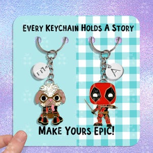 Dogpool Süßes Keychain Geschenk Beste Freunde Schlüsselanhänger Deadpool Kawaii Schlüsselanhänger Passende Schlüsselanhänger Gepäck Schlüsselanhänger Paar Schlüsselanhänger Set