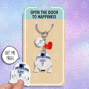 R2D2 Funny Keychain Gift Best Friends Keychains Bb8 Cute Keychain Matching Keychains Backpack Keychain Couple Keychain Set