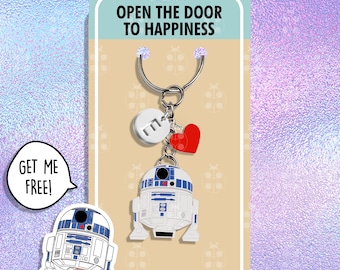 Portachiavi divertente R2D2, portachiavi per migliori amici, portachiavi carino Bb8, portachiavi coordinati, portachiavi per zaino, set di portachiavi per coppie