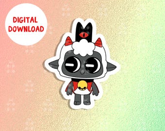 Lindos archivos PNG de cordero kawaii para sublimación. Culto al Cordero. Divertidos cliparts PNG. Diseños de sublimación PNG.