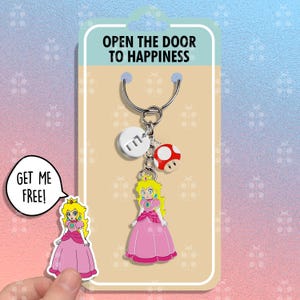 Prinzessin Peach Spiel Schlüsselbund Geschenk Beste Freunde Schlüsselanhänger Super Mario Lustige Schlüsselanhänger Passende Schlüsselanhänger Liebhaber Schlüsselring Paar Schlüsselbund Set