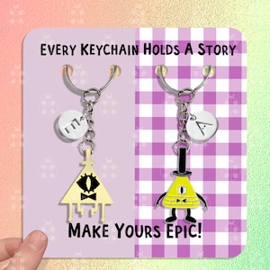 Bill Cipher Anime Keychain Gift Best Friends Keychains Gravity Falls Funny Keychains Matching Keychains Luggage Keychain Couple Keychain Set