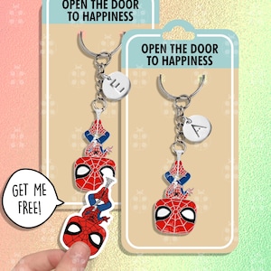 Portachiavi del gioco Spiderman, regalo per i migliori amici, portachiavi divertenti del supereroe Spiderman, portachiavi abbinati, portachiavi per amanti, set di portachiavi per coppie