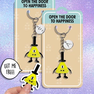 Bill Cipher Cute Keychain Gift Best Friends Keychains Gravity Falls Kawaii Keychains Matching Keychains Lover Keyring Couple Keychain Set