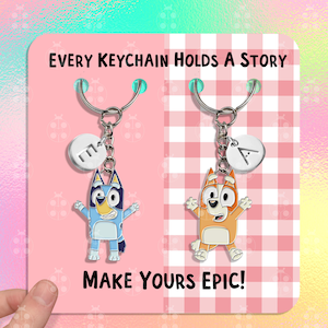 Blue Heeler Funny Keychain Gift Best Friends Keychains Bingo Heeler Cute Keychain Matching Keychains Luggage Keychain Couple Keychain Set