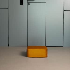Fluwelen poef – moderne minimalistische gestoffeerde poef, multifunctionele stoel of voetenbank, meubels met zacht accent voor woonkamer of slaapkamer