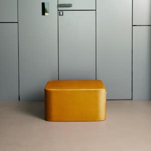 Fluwelen poef – moderne minimalistische gestoffeerde poef, multifunctionele stoel of voetenbank, meubels met zacht accent voor woonkamer of slaapkamer