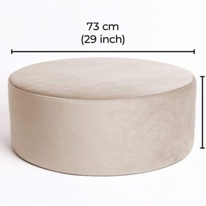 Round Boucle Pouf – Teddy Ottoman, Handmade Round Floor Cushion, Soft Footstool, Modern Minimalist Seat 73/29 cm (29/11 in)