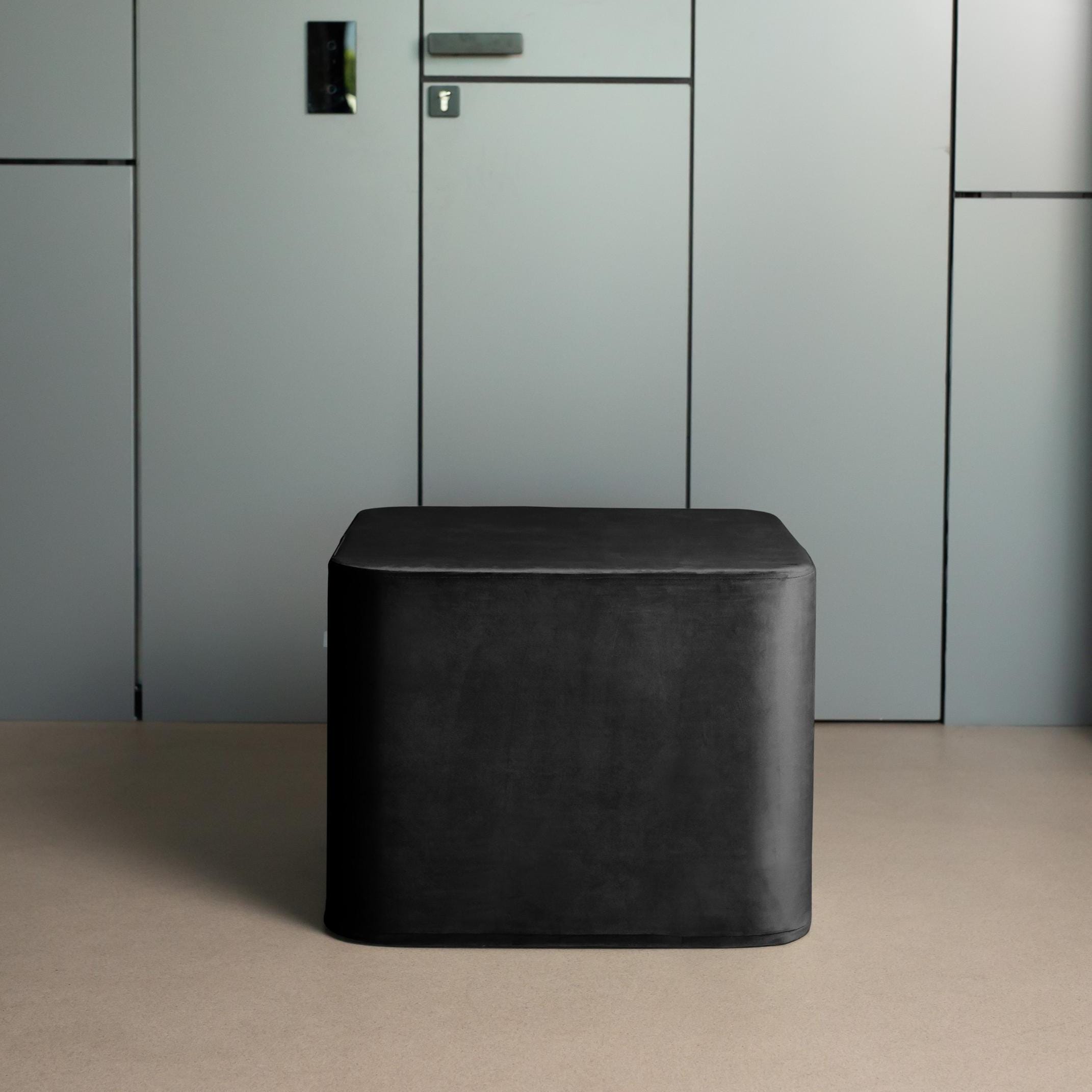 MODERN SQUARE POUF Black Velvet Ottoman. Minimalist Footstool. Etsy UK
