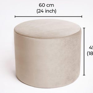 Round Boucle Pouf – Teddy Ottoman, Handmade Round Floor Cushion, Soft Footstool, Modern Minimalist Seat 60/45 cm (24/18 in)