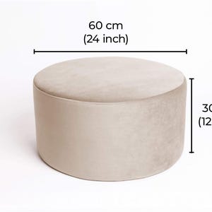 Round Boucle Pouf – Teddy Ottoman, Handmade Round Floor Cushion, Soft Footstool, Modern Minimalist Seat 60/30 cm (24/12 in)