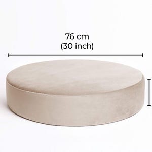 Round Boucle Pouf – Teddy Ottoman, Handmade Round Floor Cushion, Soft Footstool, Modern Minimalist Seat 76/15 cm (30/6 in)
