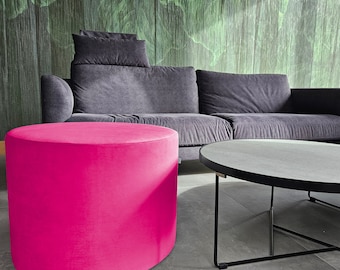Pink Pouf, Crazy velvet ottoman.
