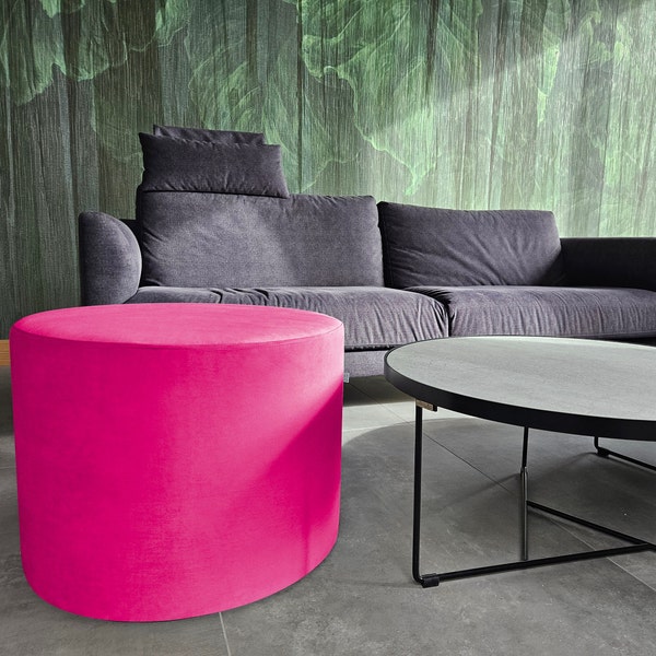 Pink Pouf, Crazy velvet ottoman.