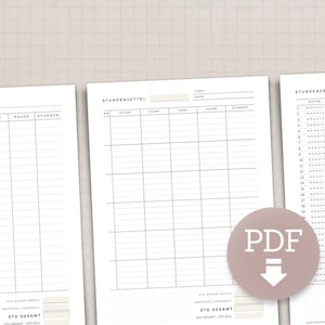 Pakiet arkuszy czasu pracy | Rejestracja czasu pracy | Plik PDF do druku