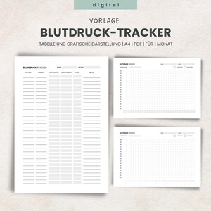 Bloeddruktracker - Bloeddruktabel om bloeddrukwaarden PDF grafisch vast te leggen gedurende een maand