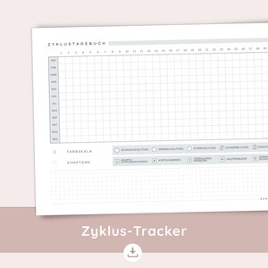 Zykluskalender A4 PDF | Zyklustagebuch | Period Tracker | 2 Varianten | 5 Farben