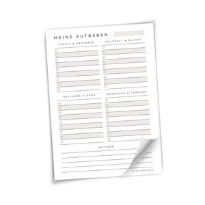 To-do-Liste "Kategorien" A5 | liebevoll gestalteter Planer mit Datum & 4 Bereichen für den Alltag