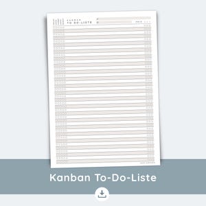 Liste de tâches Kanban imprimable | Priorisez vos tâches et suivez leur avancement | PDF A4