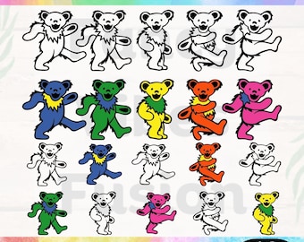 Grateful Dead Dancing Bear SVG Bundle (Digital Download)