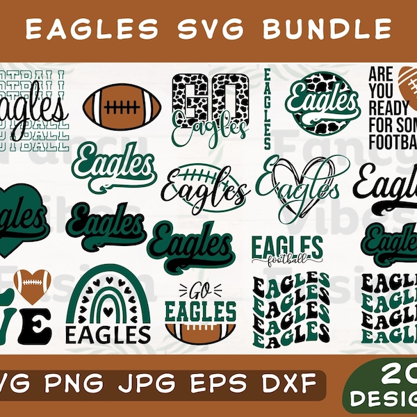 Eagles Svg Bundle, Eagles Png Bundle, Eagles Love Png, Sports Love Svg, Instant Digital Download In Svg Png Eps Dxf Jpg